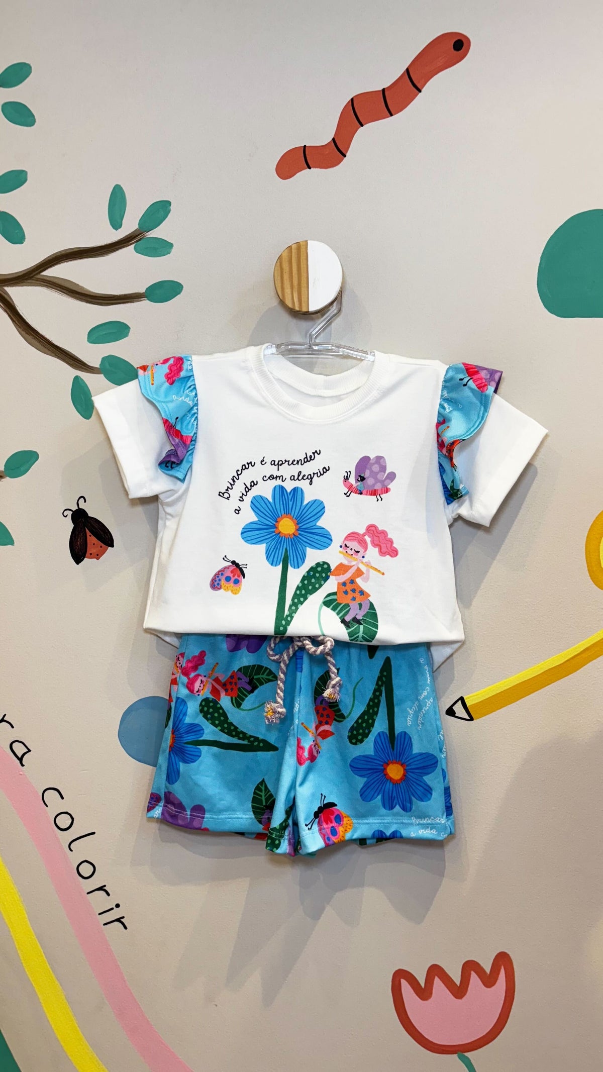 Conjunto Infantil Estampa Brincar é Aprender Confort | Lá Colorê