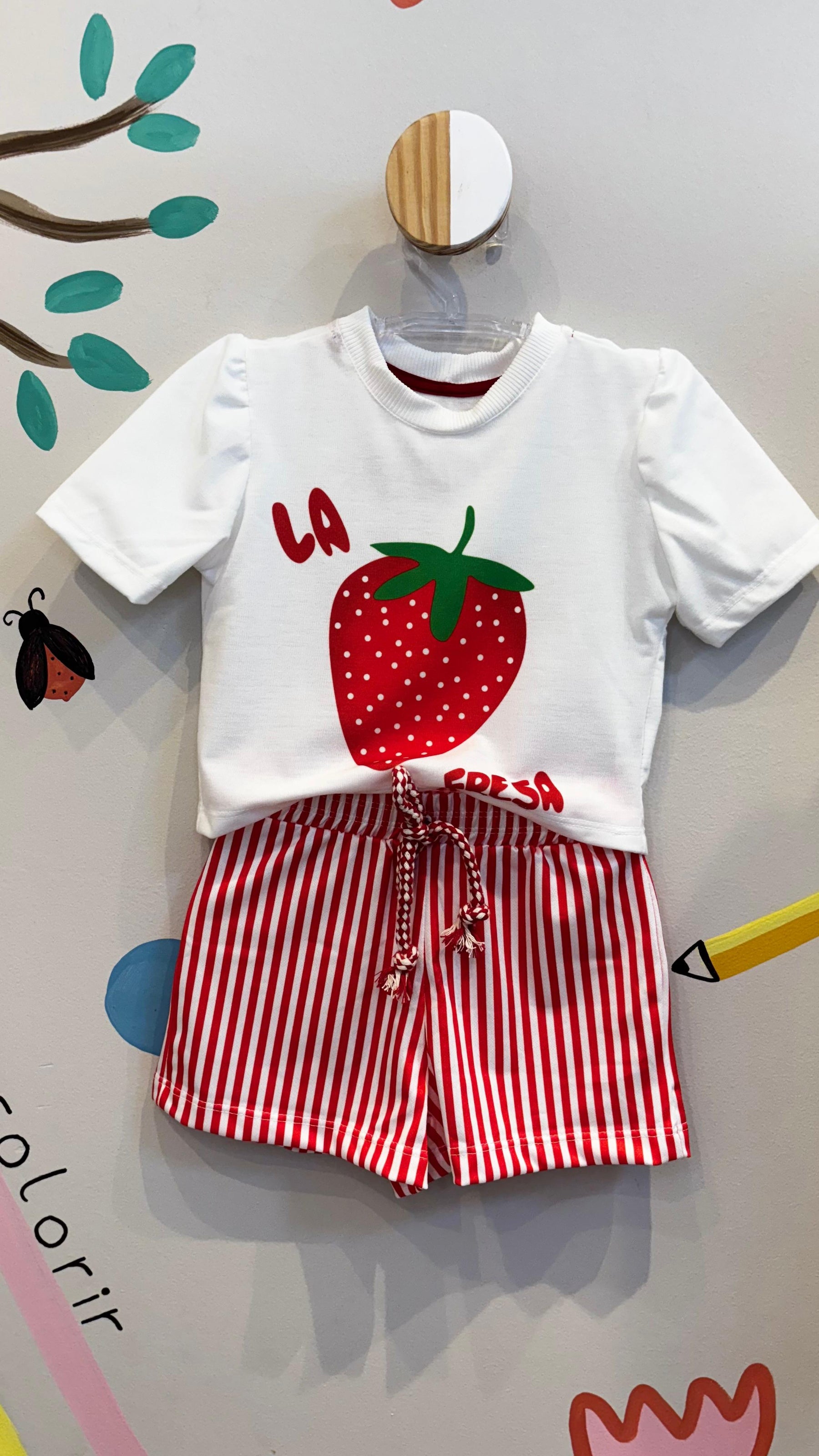 Conjunto Infantil Estampa Morango Fresa Confort | Lá Colorê