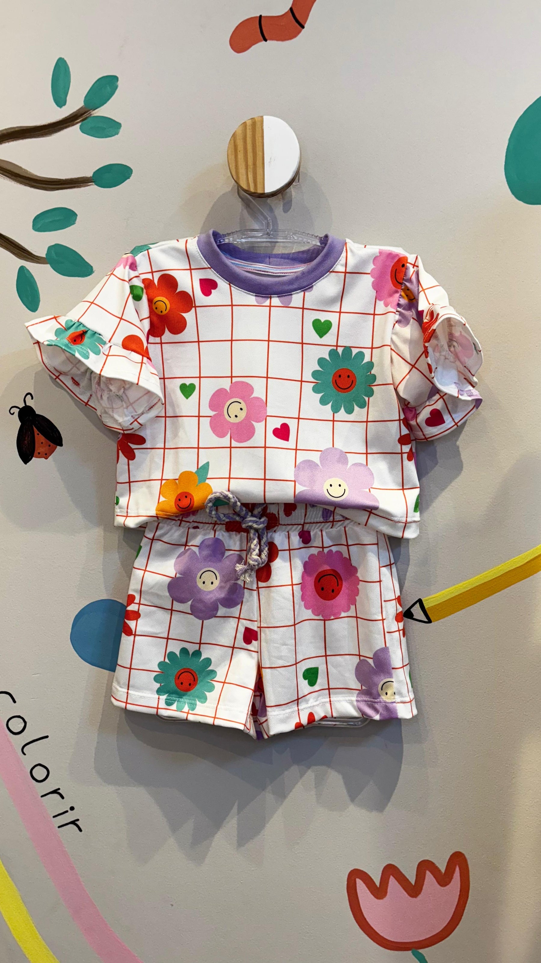 Conjunto Infantil Estampa Florzinhas Confort | Lá Colorê