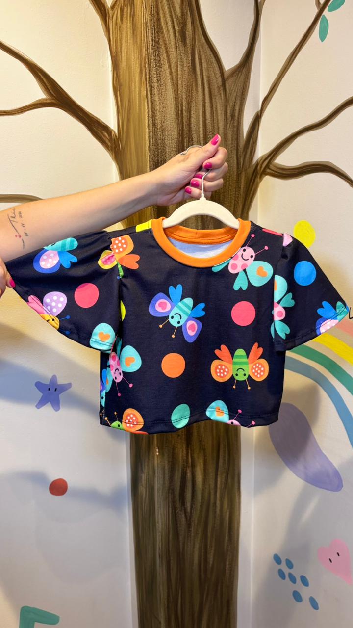 Conjunto Infantil Estampa Borboleta | Lá Colorê