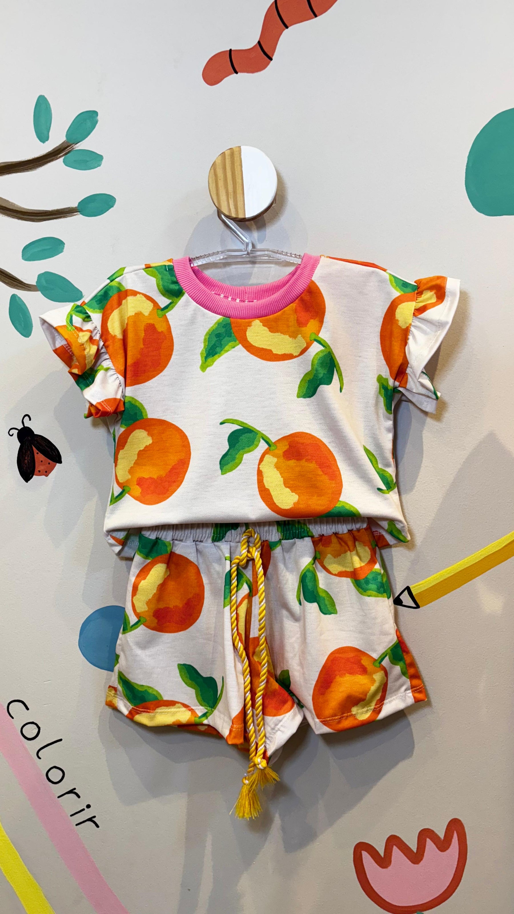 Conjunto Infantil Estampa Laranjitas | Lá Colorê