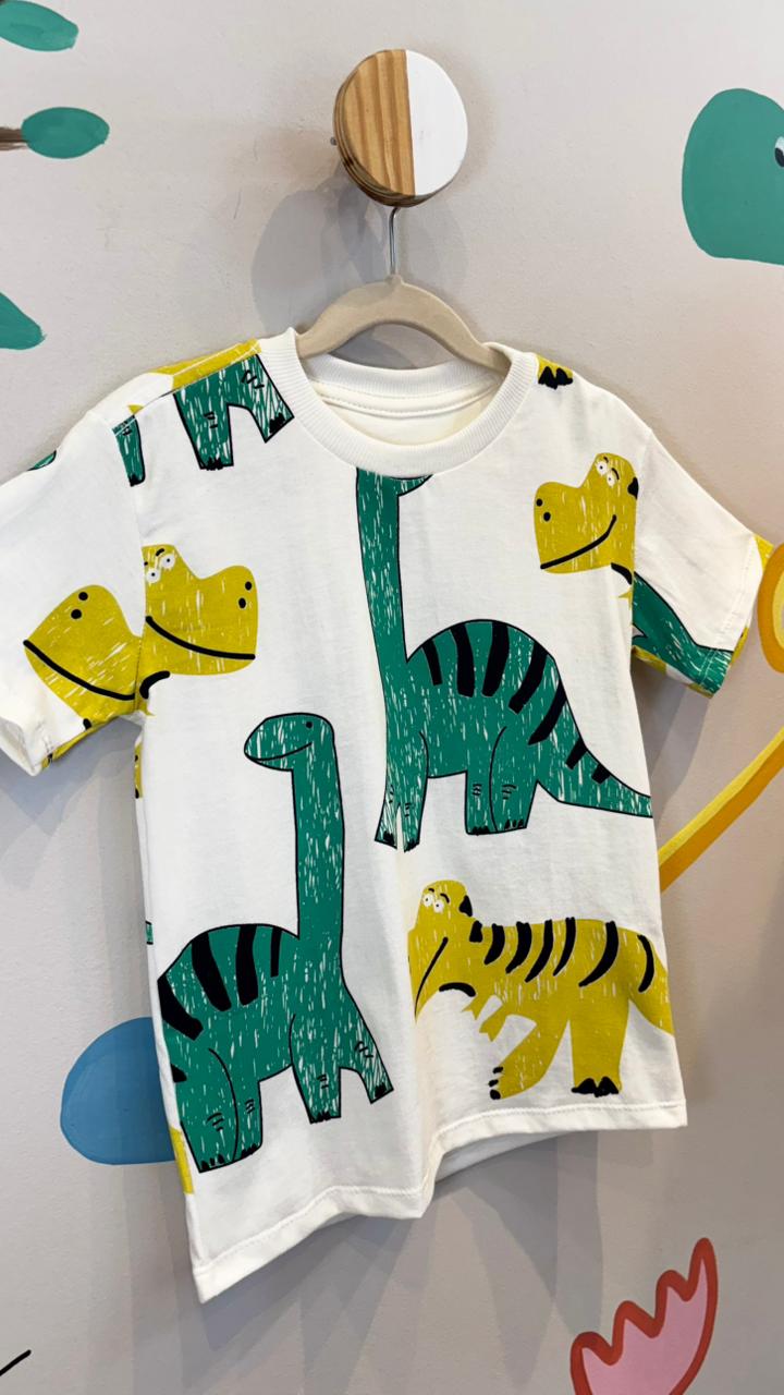 T-Shirt Infantil Amarela com Estampa Colordino - 100% Algodão | Lá Colorê
