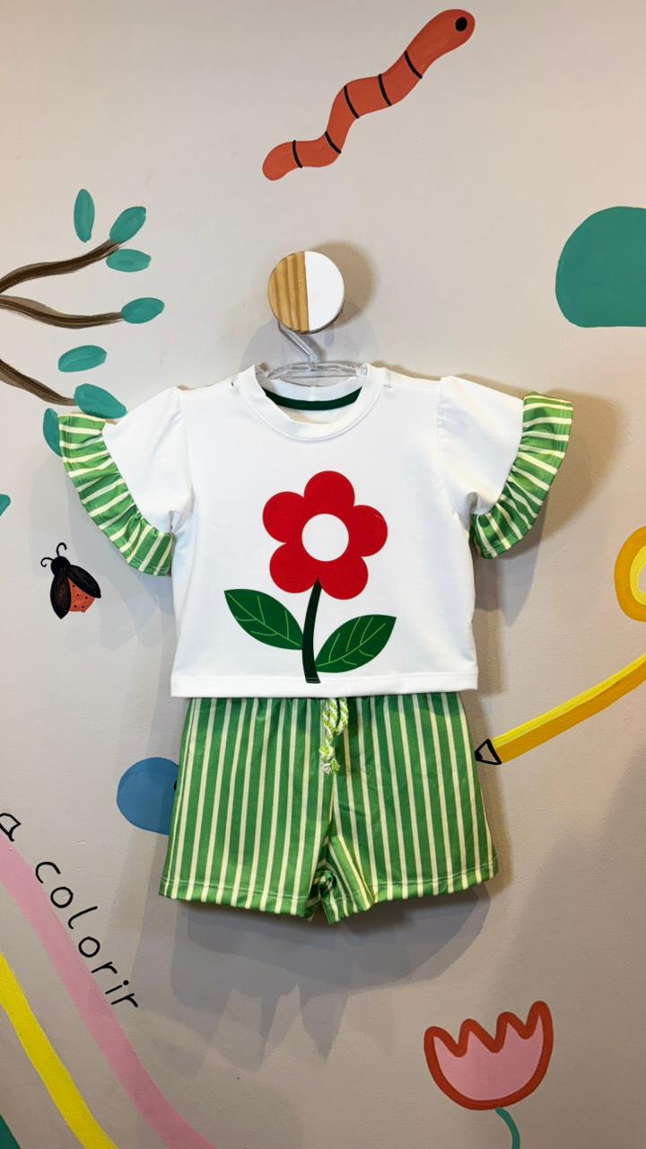 Conjunto Infantil Estampa Flower Confort | Lá Colorê