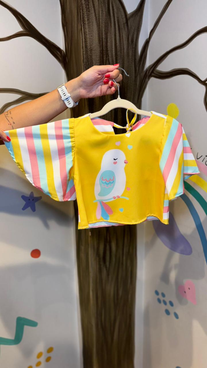 Conjunto Infantil Estampa Passarinho | Lá Colorê