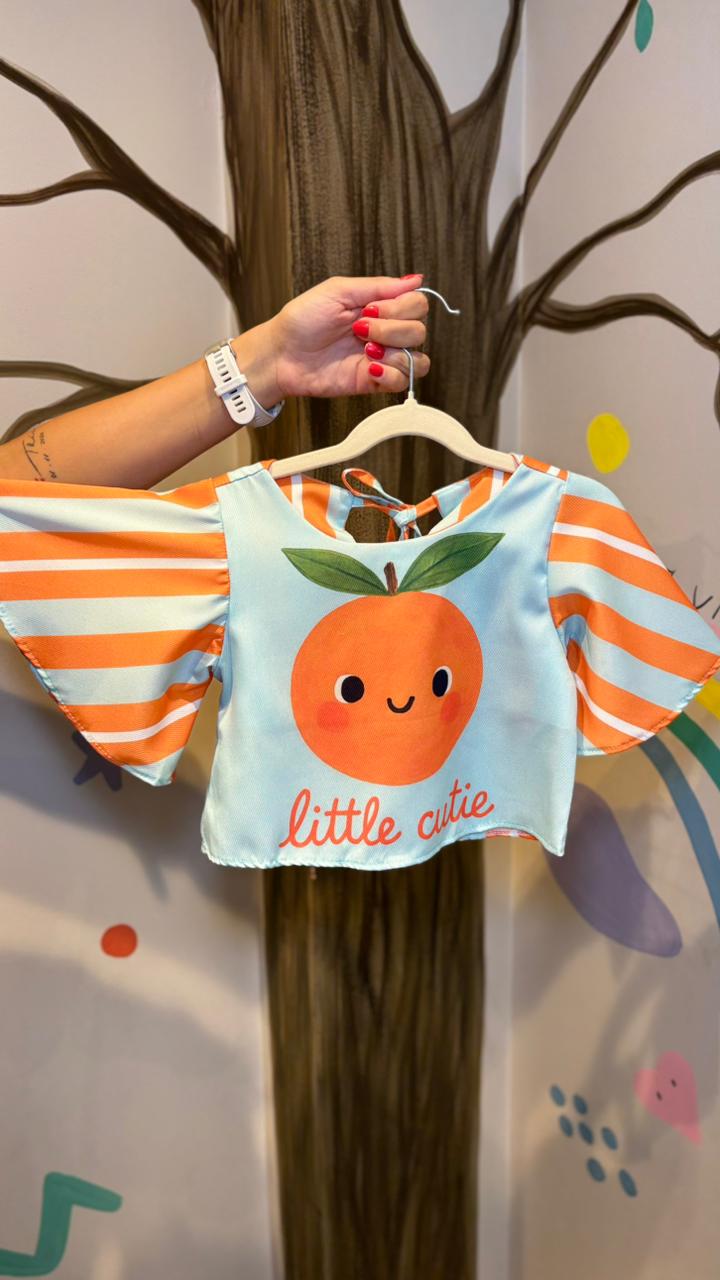 Conjunto Infantil Estampa Laranjita | Lá Colorê