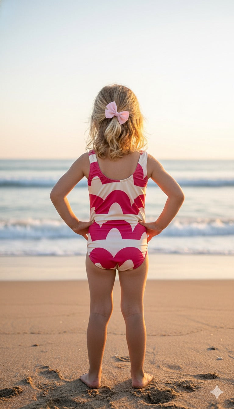 Maiô Infantil Estampa Oncinha Pink | Lá Colorê