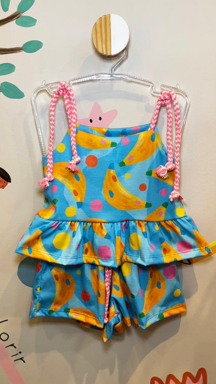 Conjunto Infantil Estampa Banana Colorê | Lá Colorê