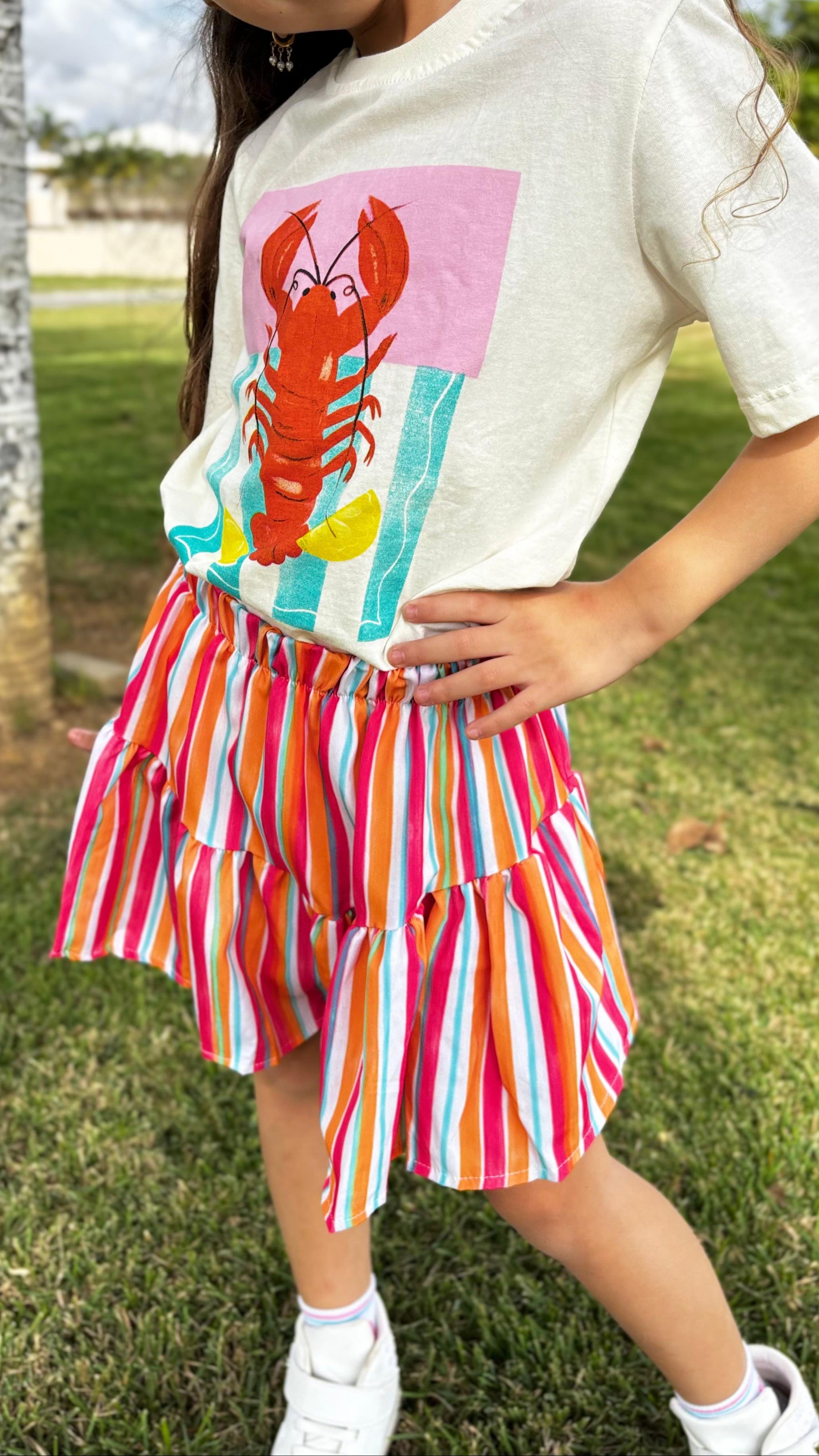 Conjunto Infantil Blusa 100% Algodão + Short Godê | Lá Colorê