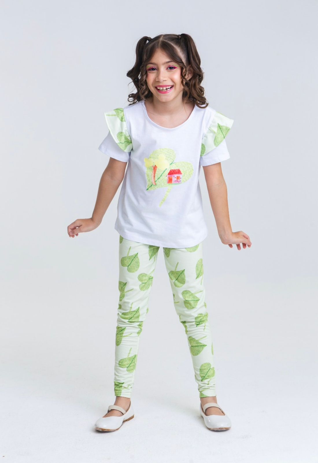 Conjunto Infantil Legging + Blusa 100% Algodão Casinha | Lá Colorê