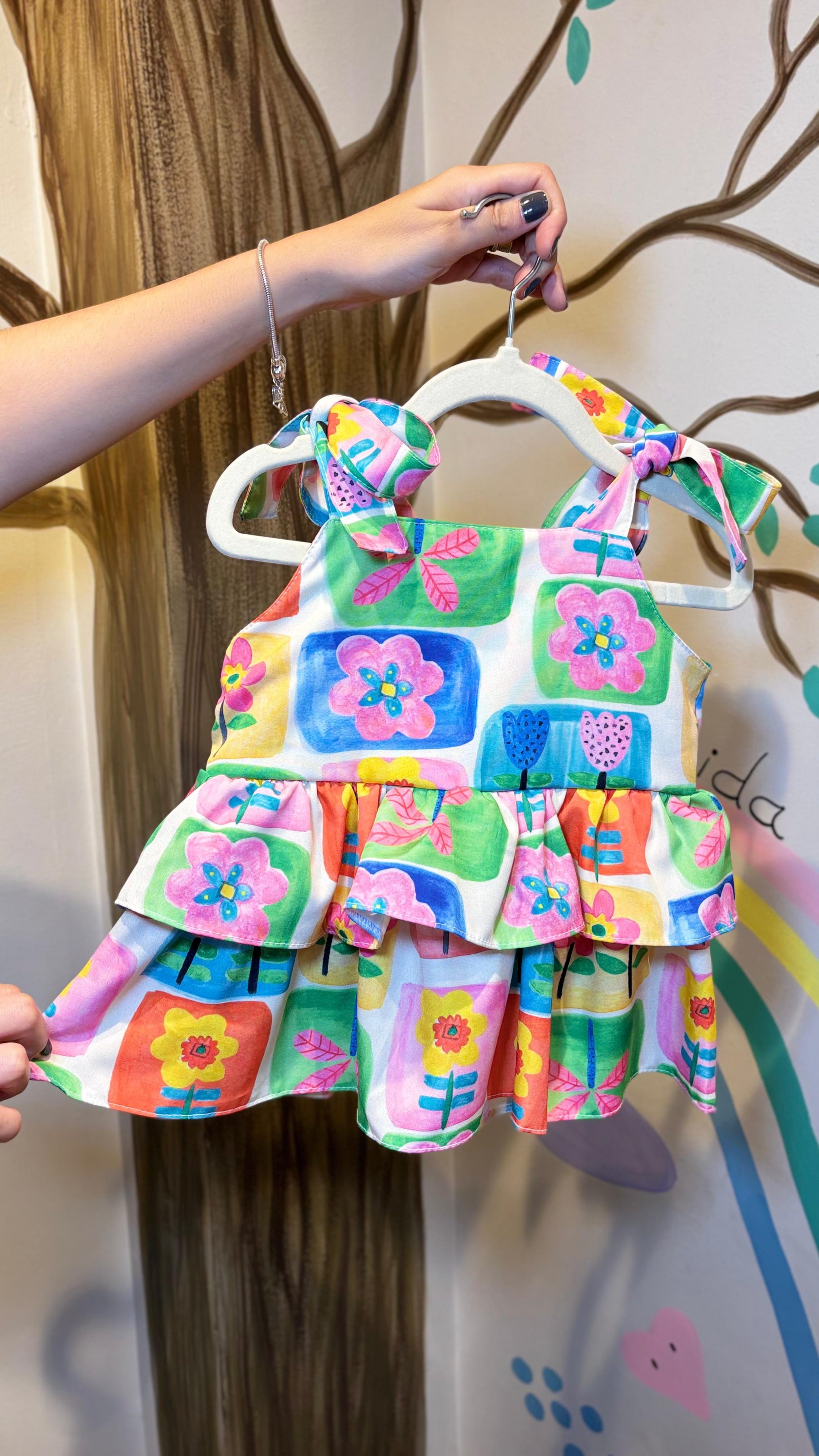 Conjunto Infantil Estampa Pintura de Flores | Lá Colorê