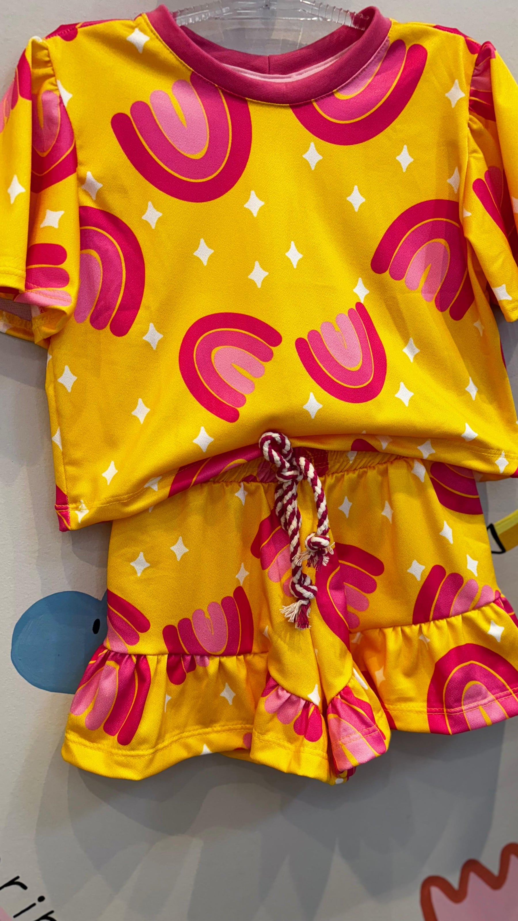 Conjunto Infantil Estampa Arco-Íris Pink Confort | Lá Colorê