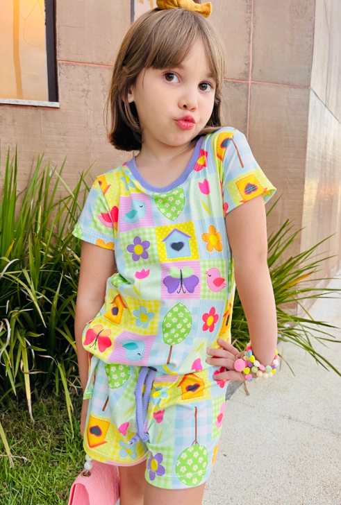 Conjunto Infantil Estampa Casinha | Lá Colorê