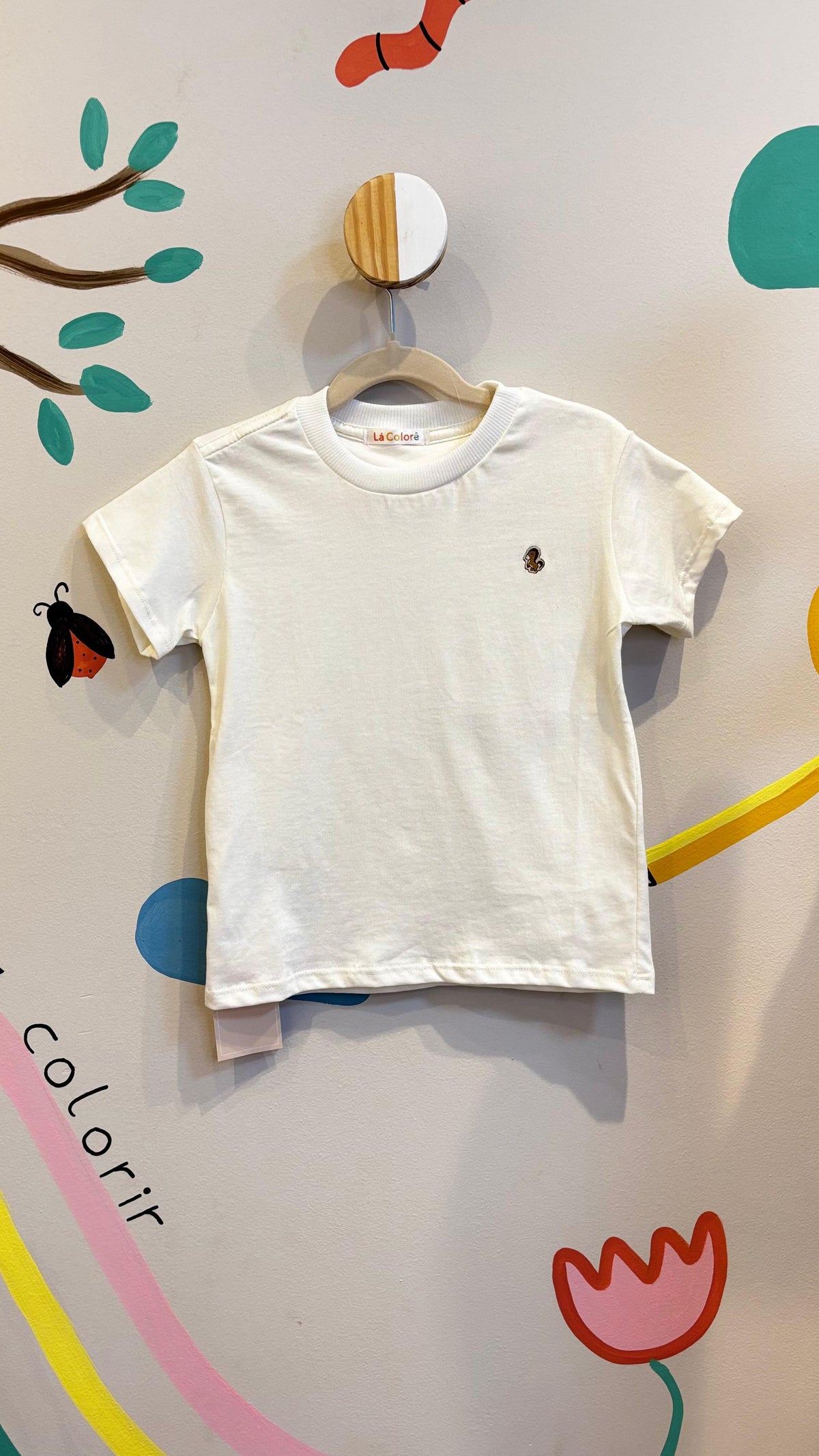 T-shirt Infantil Offwhite - 100% Algodão | Lá Colorê