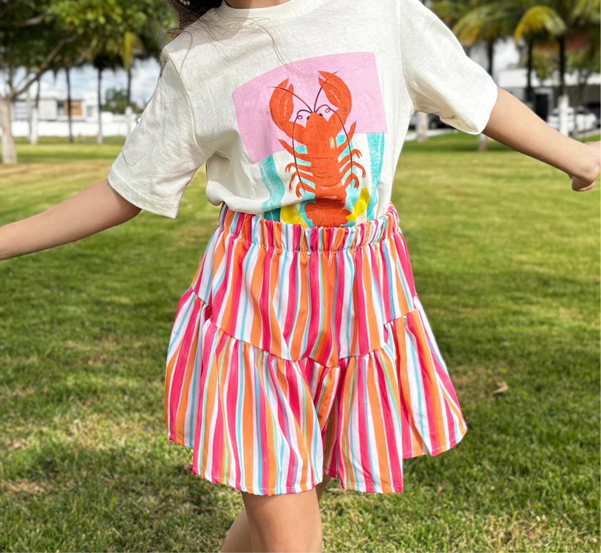 Conjunto Infantil Blusa 100% Algodão + Short Godê | Lá Colorê