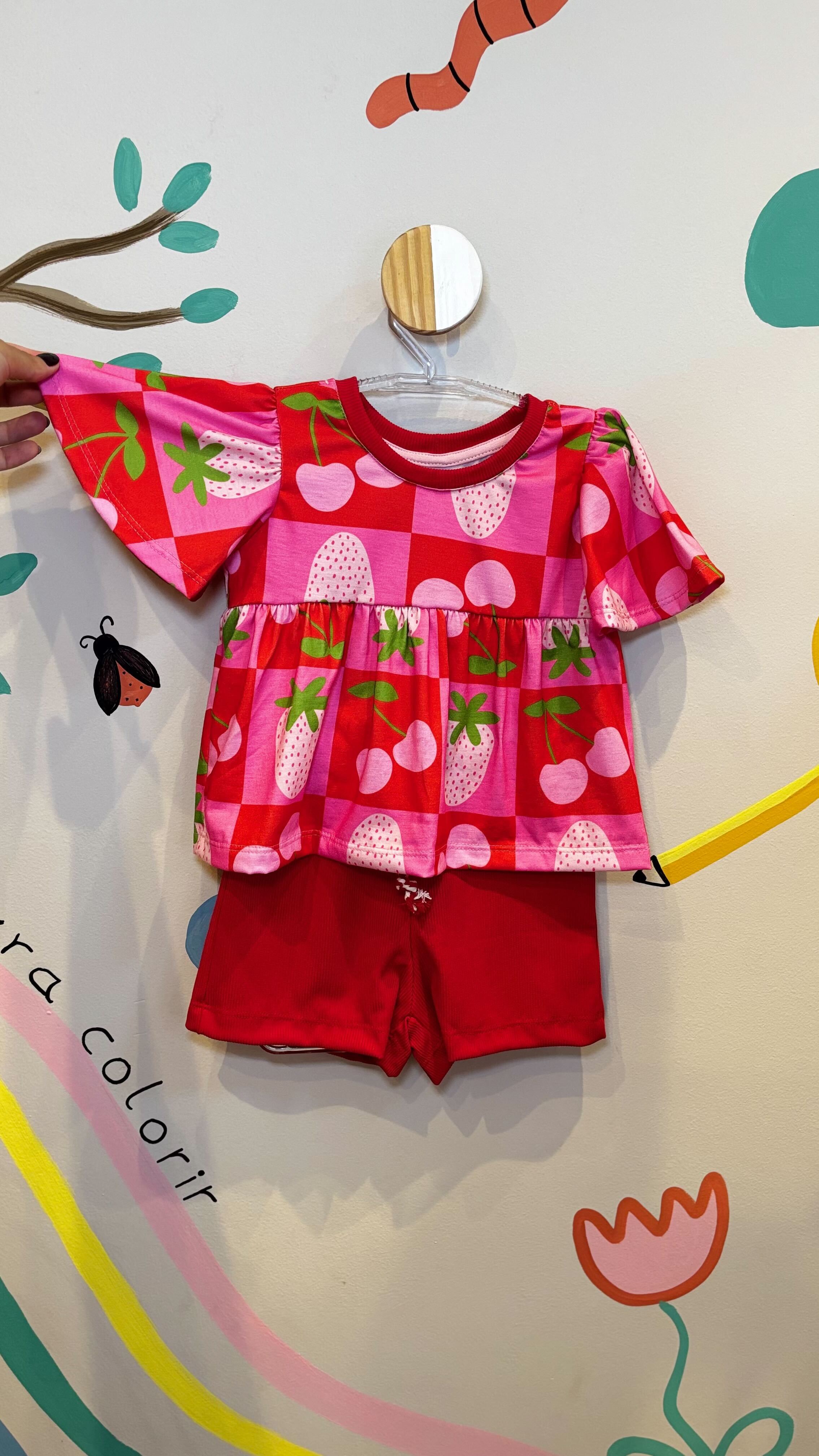 Conjunto Infantil Estampa Moranguito Confort | Lá Colorê