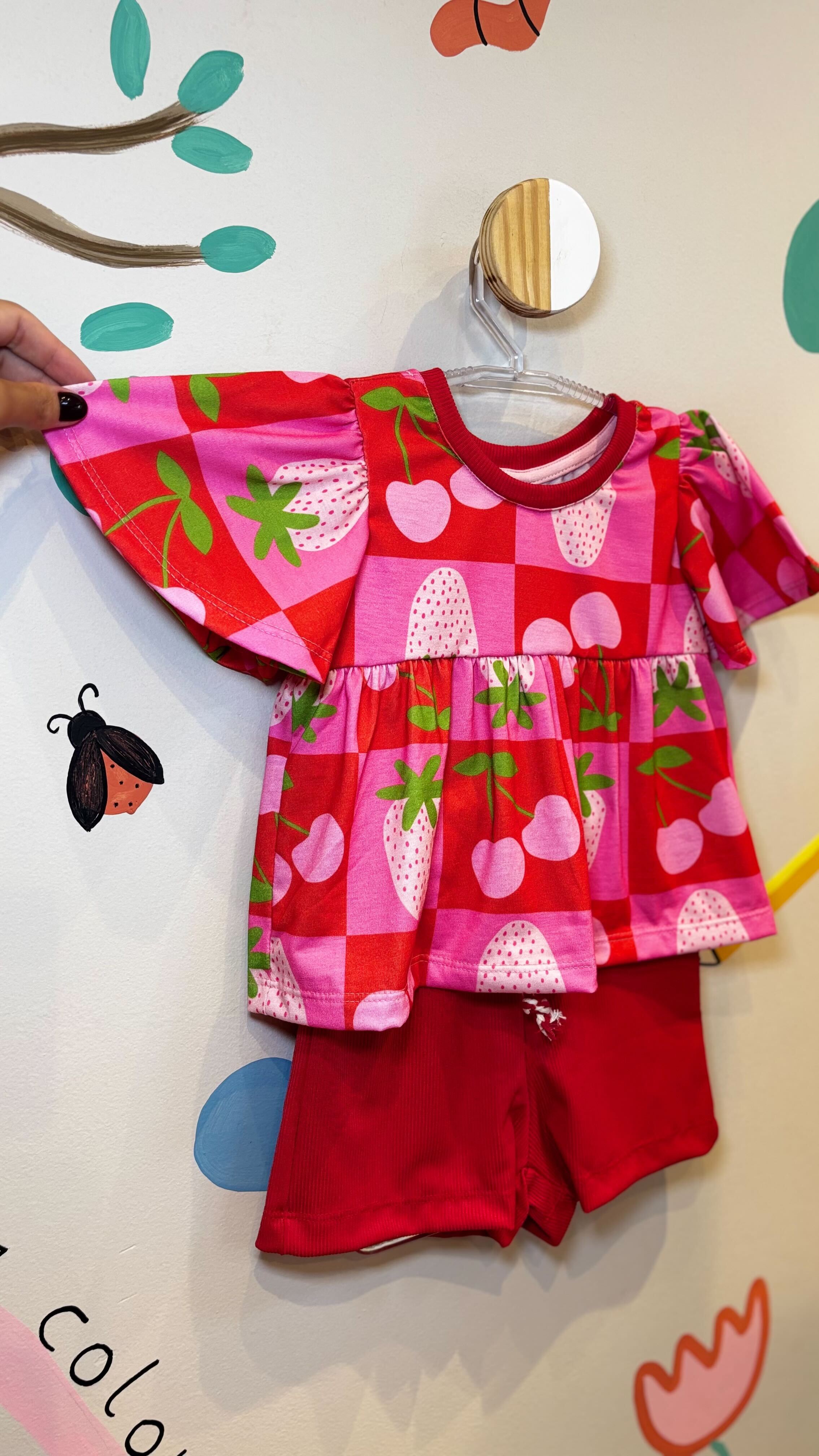 Conjunto Infantil Estampa Moranguito Confort | Lá Colorê