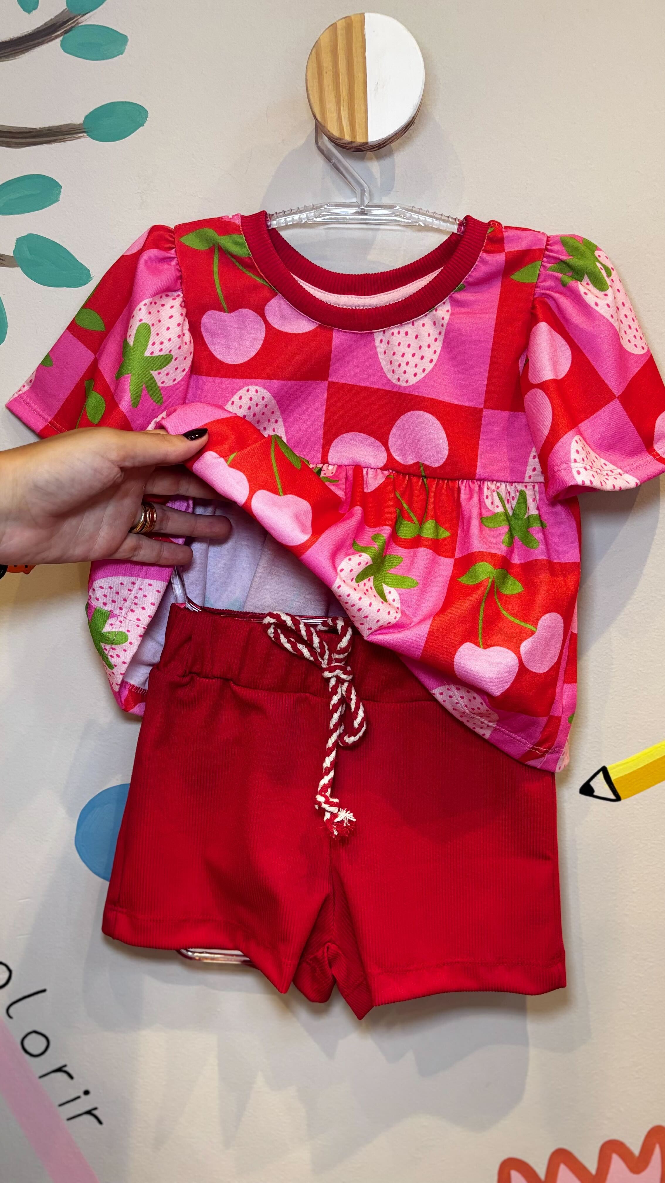 Conjunto Infantil Estampa Moranguito Confort | Lá Colorê