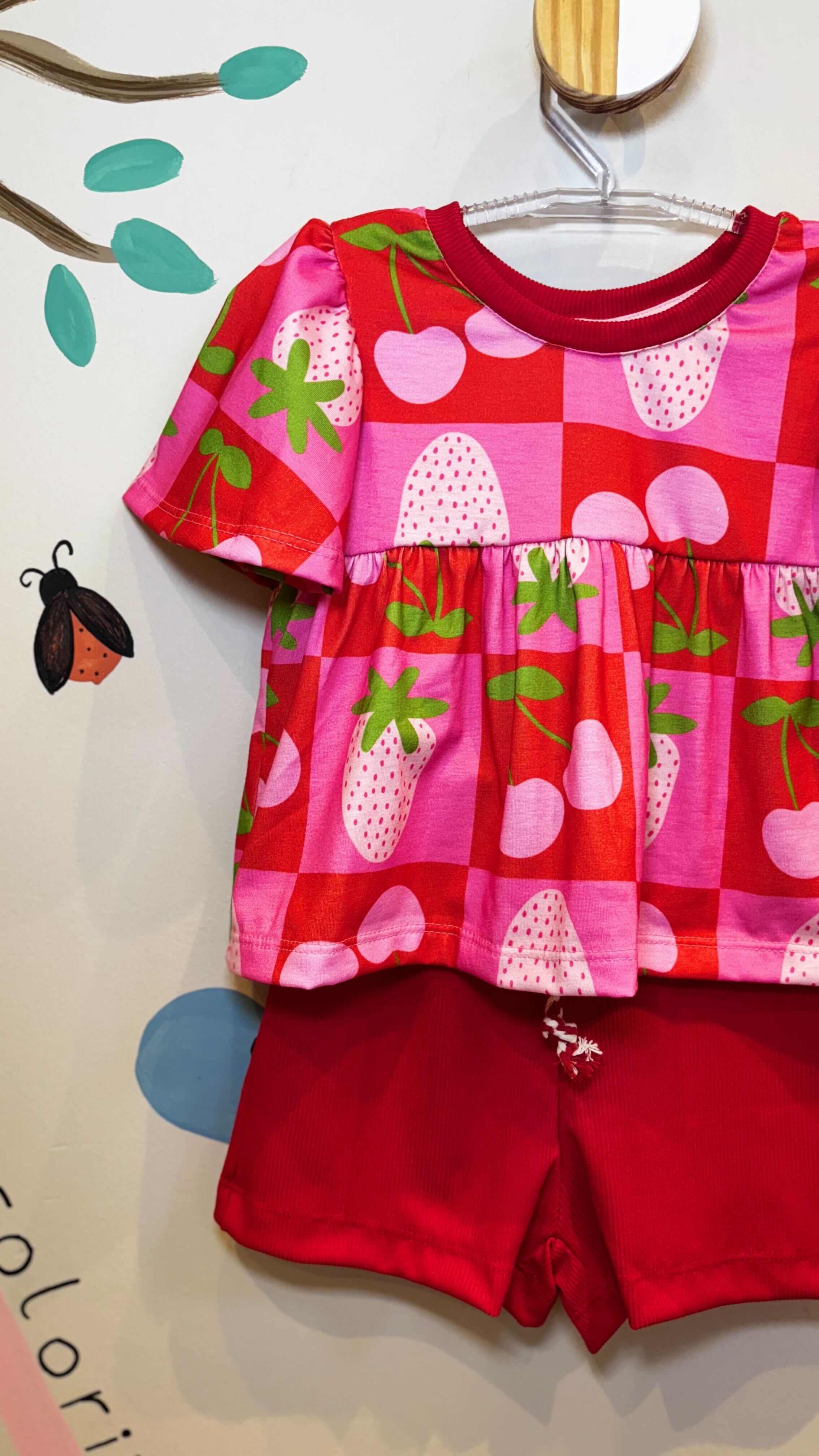 Conjunto Infantil Estampa Moranguito Confort | Lá Colorê