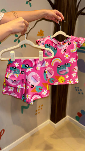 Conjunto Infantil Feminino Doce Encantado Rosa | Lá Colorê