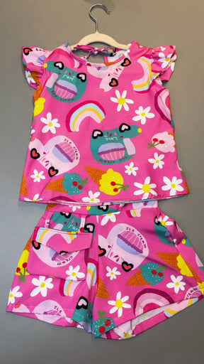 Conjunto Infantil Feminino Doce Encantado Rosa | Lá Colorê