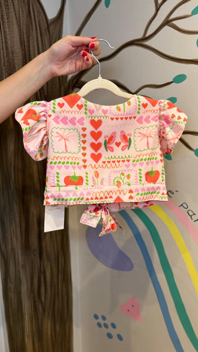 Conjunto Luxo Infantil Estampa Moranguinho | Lá Colorê