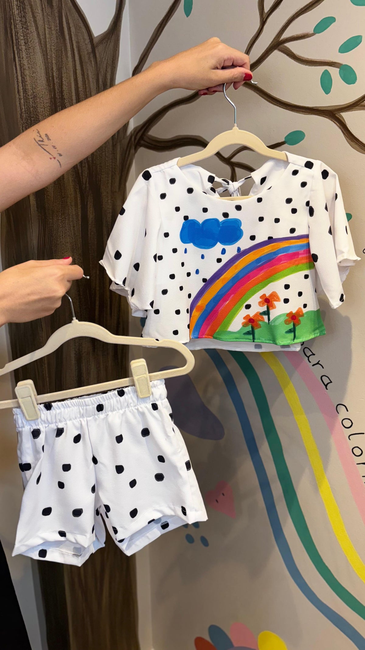 Conjunto Infantil Estampa Arco-Íris | Lá Colorê