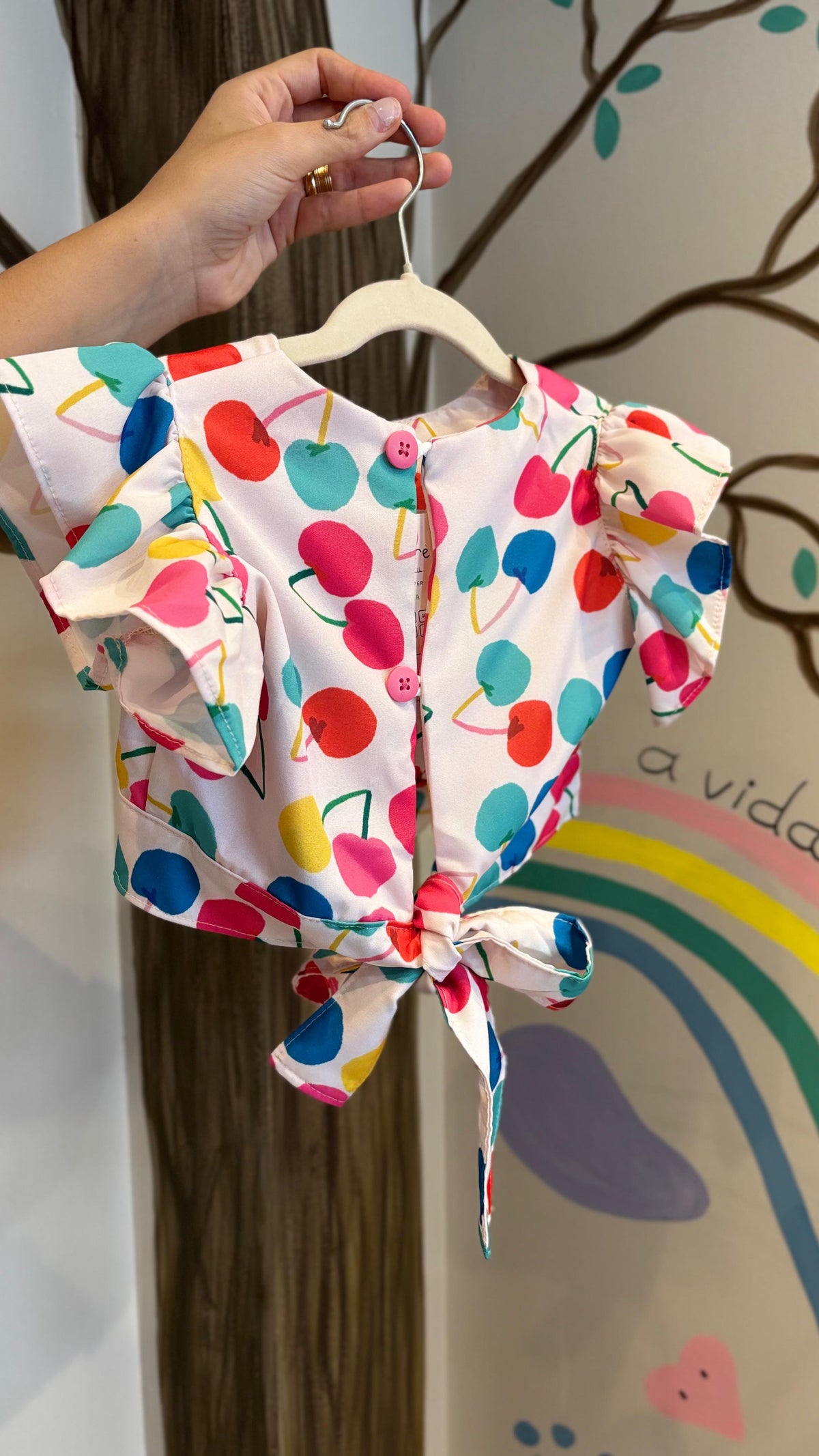 Conjunto Luxo Infantil Estampa Cherry | Lá Colorê