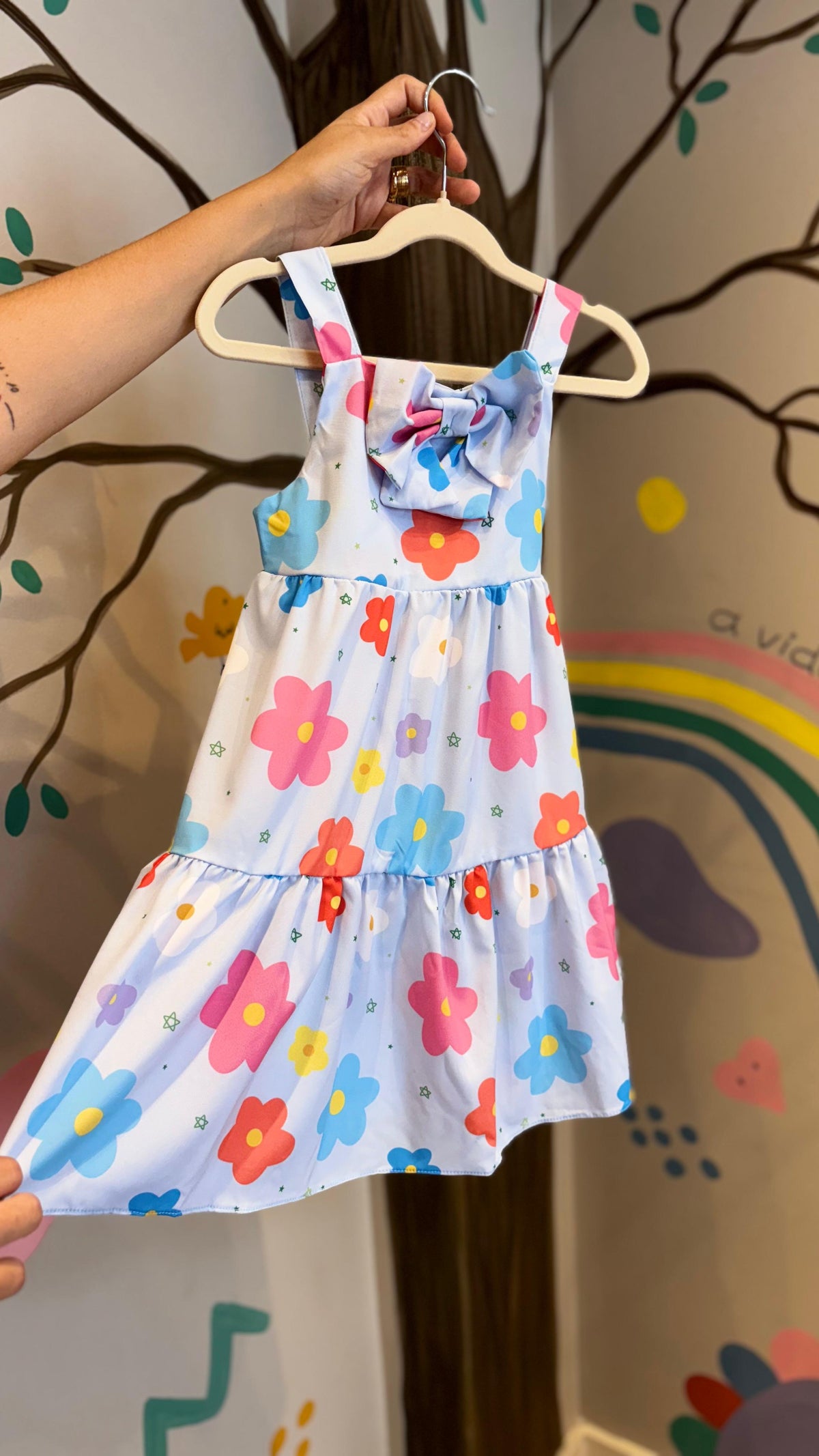 Vestido Infantil Laço Azul | Lá Colorê