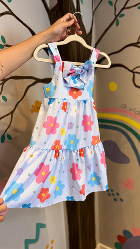 Vestido Infantil Laço Azul | Lá Colorê
