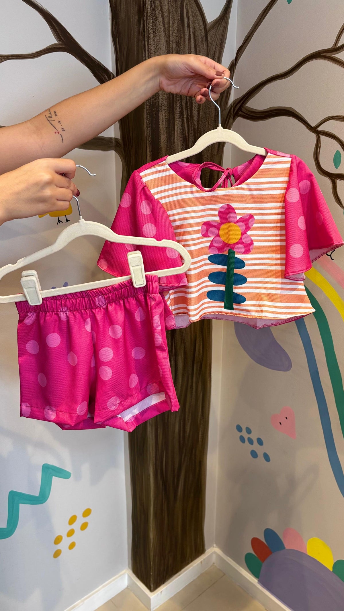 Conjunto Infantil Estampa Flor | Lá Colorê