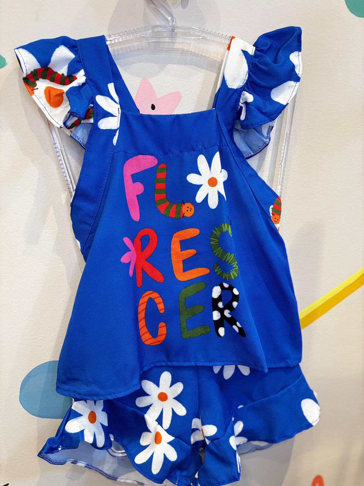 Conjunto Infantil Estampa Florescer Alça Babado | Lá Colorê