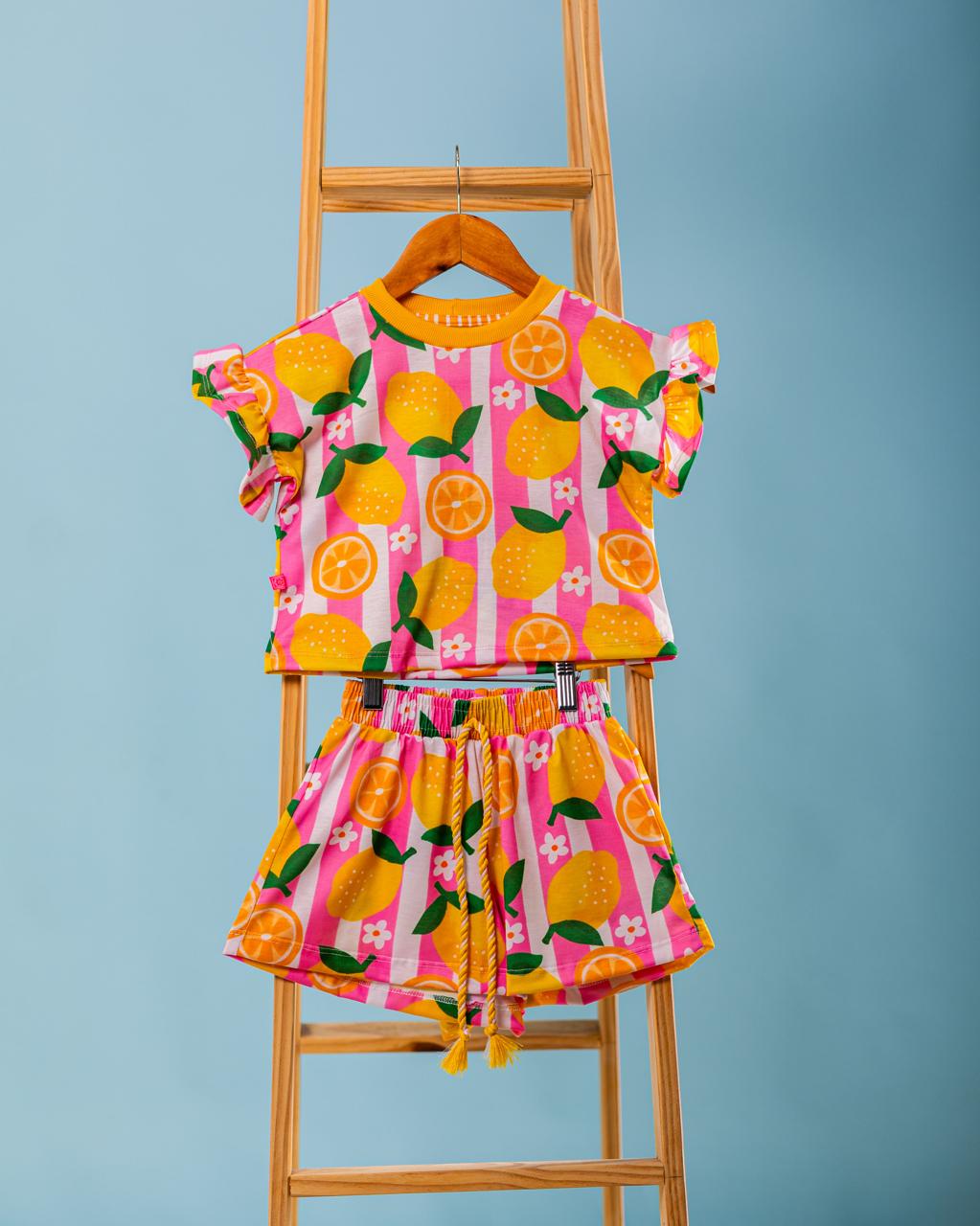 Conjunto Infantil Estampa Cítricos | Lá Colorê