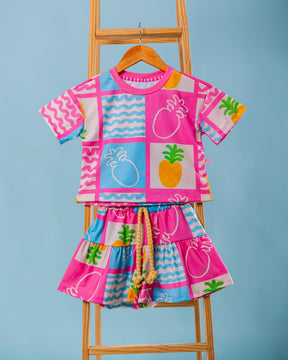 Conjunto Infantil Estampa Abacaxi Pop | Lá Colorê