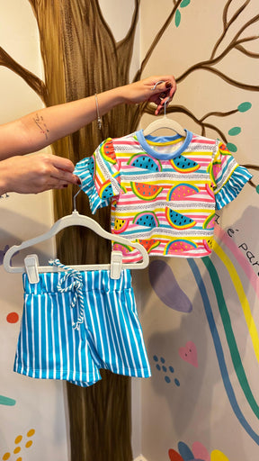 Conjunto Infantil Estampa Melancia | Lá Colorê