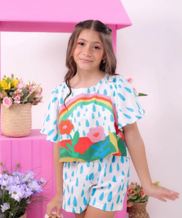 Conjunto Infantil Gotas de Arco-Íris | Lá Colorê