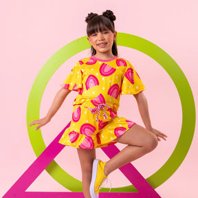 Conjunto Infantil Estampa Arco-Íris Pink Confort | Lá Colorê