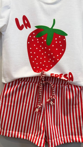 Conjunto Infantil Estampa Morango Fresa Confort | Lá Colorê