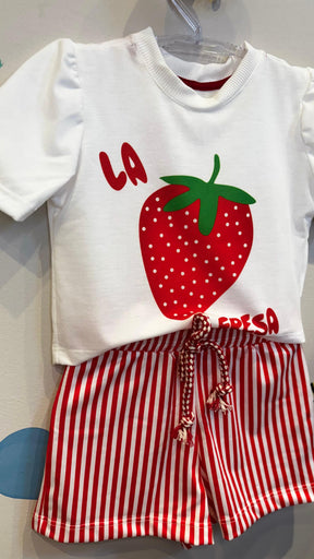 Conjunto Infantil Estampa Morango Fresa Confort | Lá Colorê