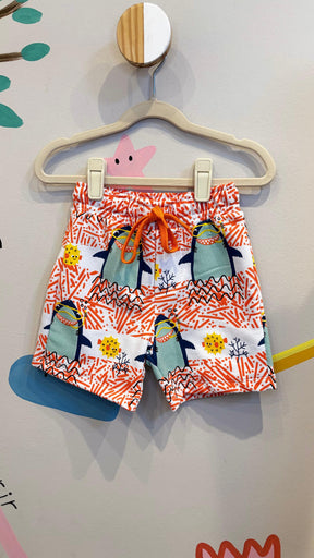 Bermuda Infantil Lúdica com Estampa Praia | Lá Colorê