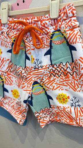 Bermuda Infantil Lúdica com Estampa Praia | Lá Colorê