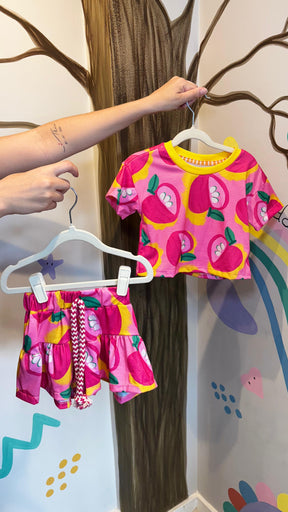 Conjunto Infantil Estampa Maçã do Amor | Lá Colorê