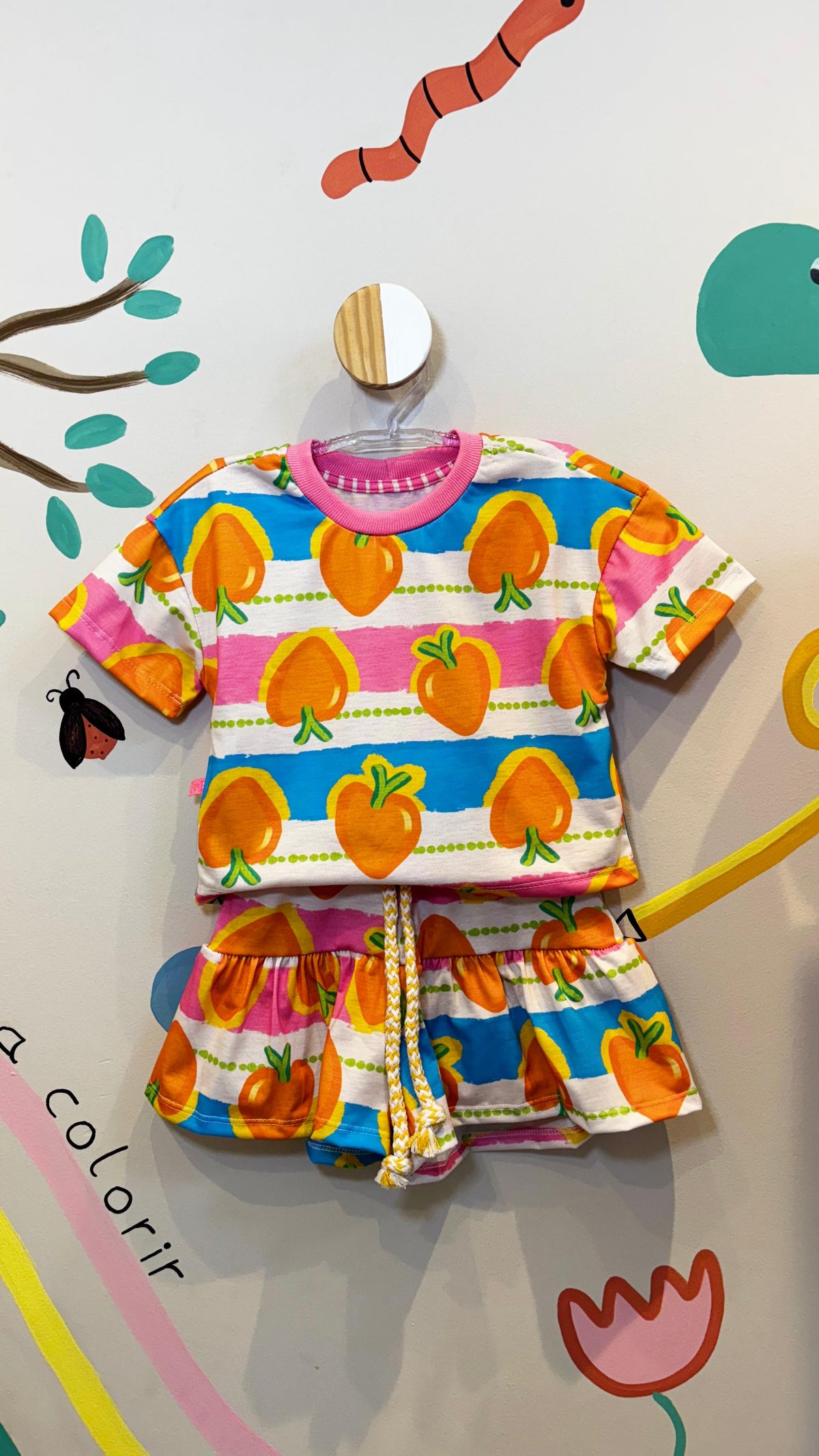 Conjunto Infantil Estampa Toque de Pêssego | Lá Colorê