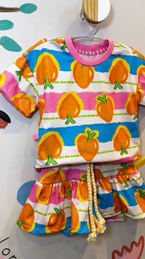 Conjunto Infantil Estampa Toque de Pêssego | Lá Colorê