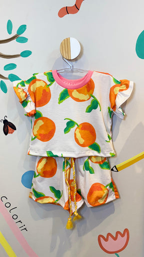 Conjunto Infantil Estampa Laranjitas | Lá Colorê