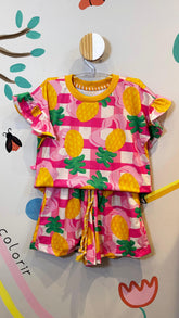 Conjunto Infantil Estampa Doce Abacaxi | Lá Colorê