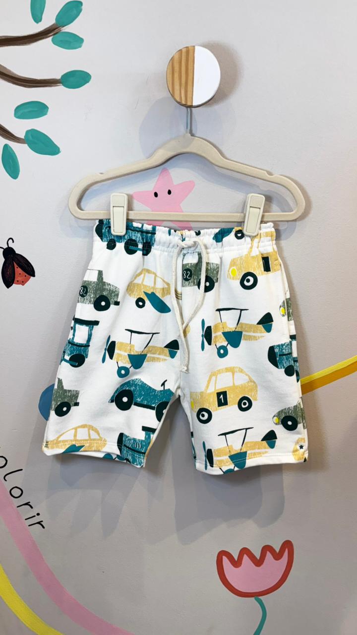 Bermuda Infantil Lúdica com Estampa Car 82 - 100% Algodão | Lá Colorê