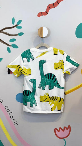 T-Shirt Infantil Amarela com Estampa Colordino - 100% Algodão | Lá Colorê