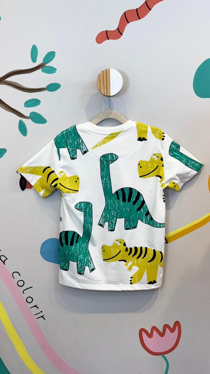 T-Shirt Infantil Amarela com Estampa Colordino - 100% Algodão | Lá Colorê