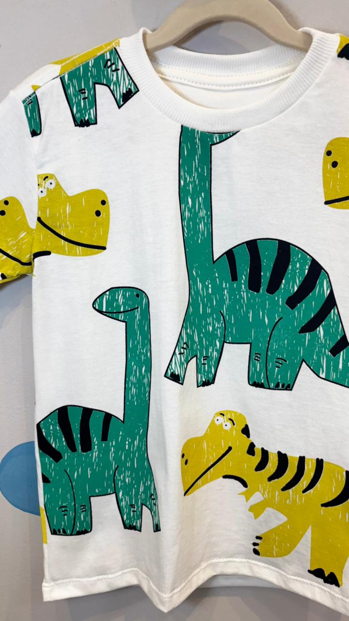 T-Shirt Infantil Amarela com Estampa Colordino - 100% Algodão | Lá Colorê