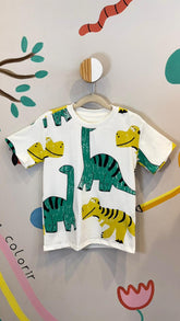 T-Shirt Infantil Amarela com Estampa Colordino - 100% Algodão | Lá Colorê